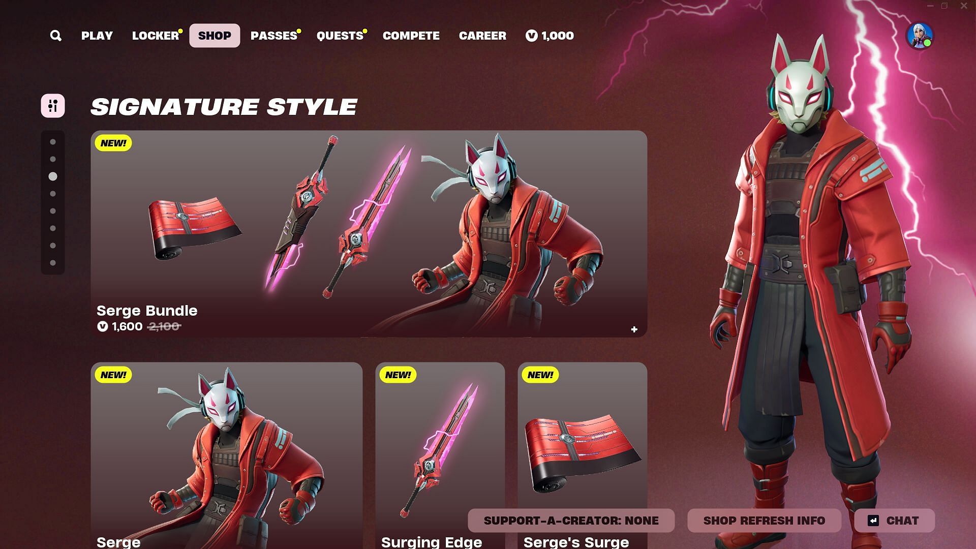 You can now purchase the Serge skin in Fortnite (Image via Epic Games)