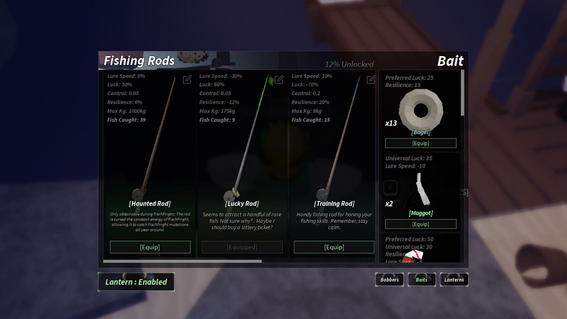 Each rod has different stats (Image via Roblox)