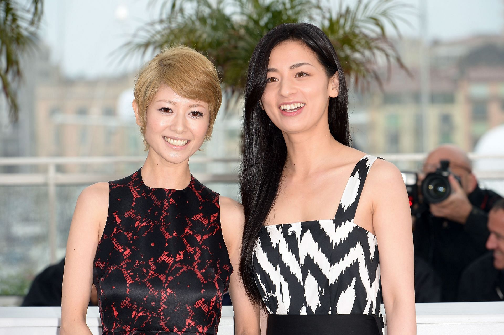            (L-R) Actresses Yoko Maki and Machiko Ono at the Palais des Festivals during The 66th Annual Cannes Film Festival (2013). (Image via Getty)