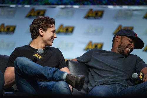 Tom Holland and Anthony Mackie (Image Source: Getty)