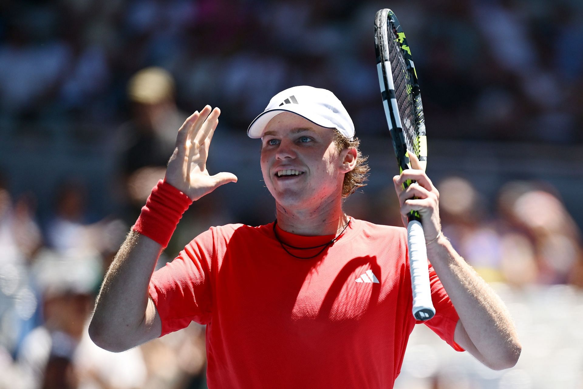 Alex Michelsen celebrates at the 2025 Australian Open - Source: Getty