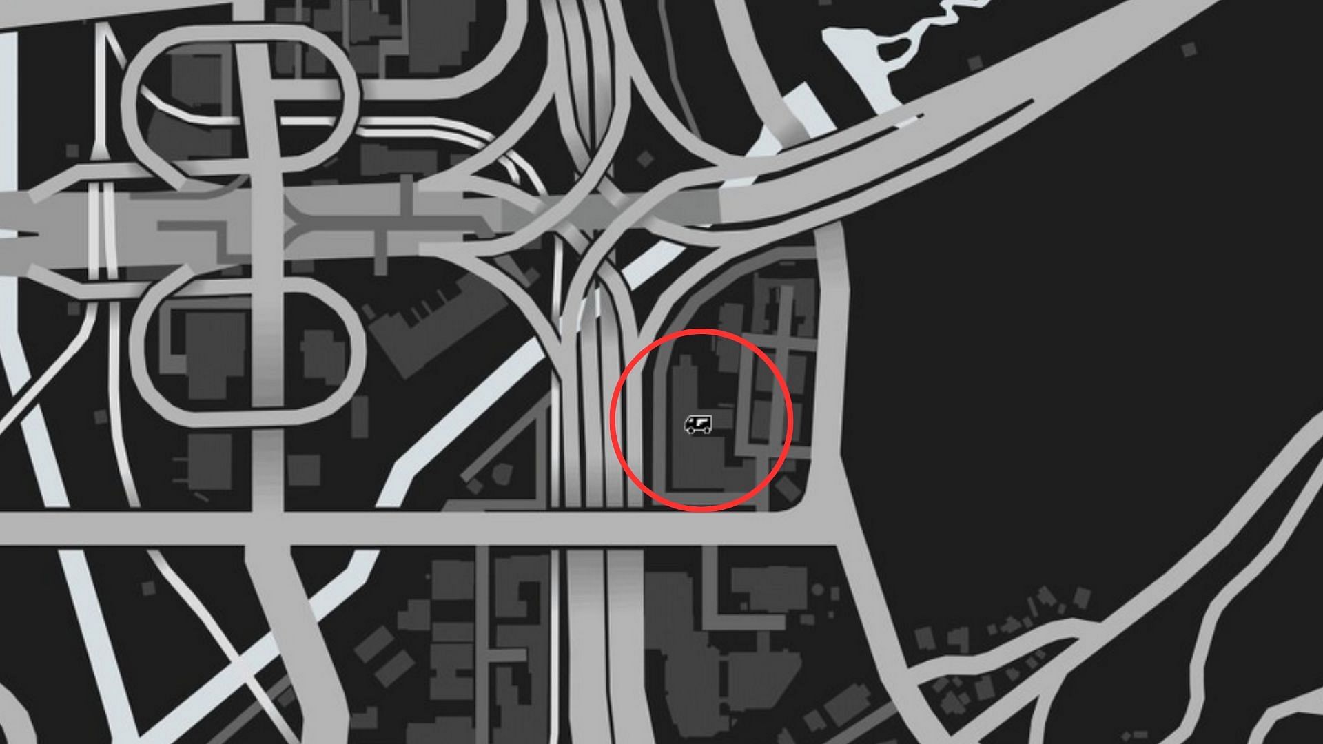 The exact coordinates of the GTA Online Gun Van Location Today (Image via Rockstar Games)v