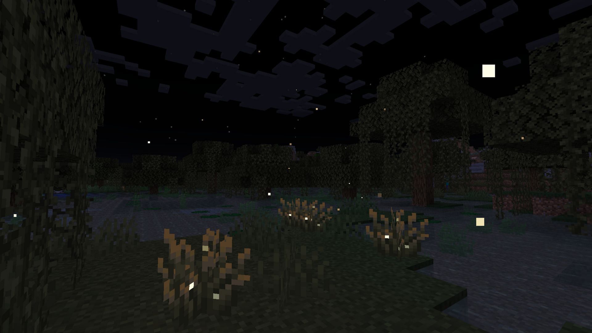 The firefly bush will spawn a host of fireflies in surrounding blocks (Image via Mojang Studios)