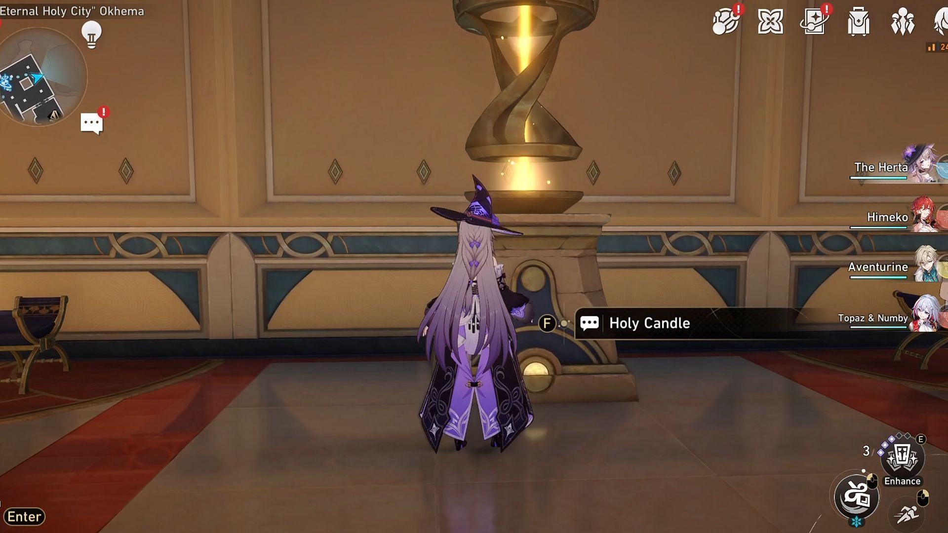 Light up Holy Candles to get Celestial Ambrosia (Image via HoYoverse)