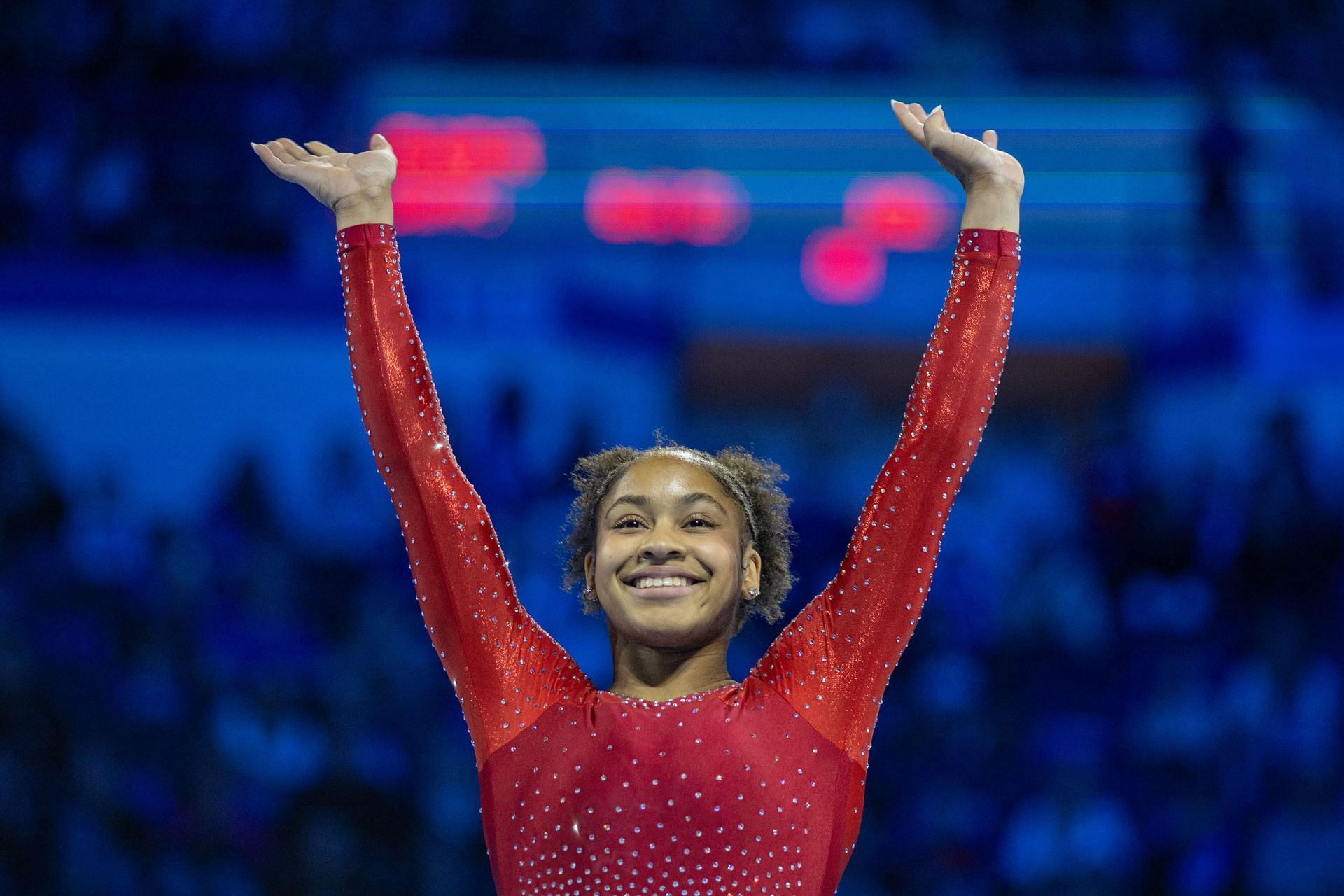 Skye Blakely during the 2024 Core Hydration Gymnastics Classic in Hartford, Connecticut. (Photo via Getty Images)