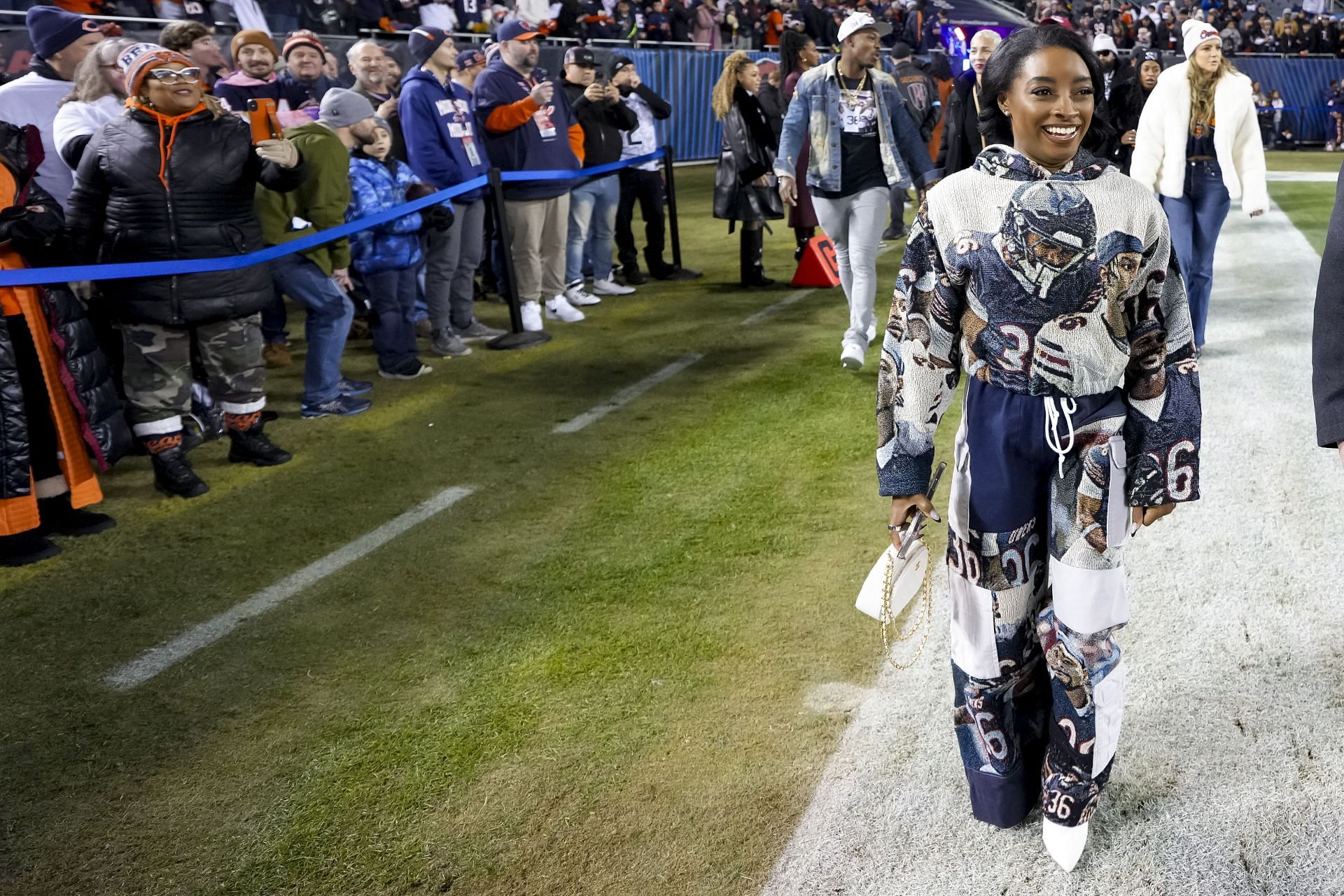 Simone Biles during Seattle Seahawks v Chicago Bears - Source: Getty