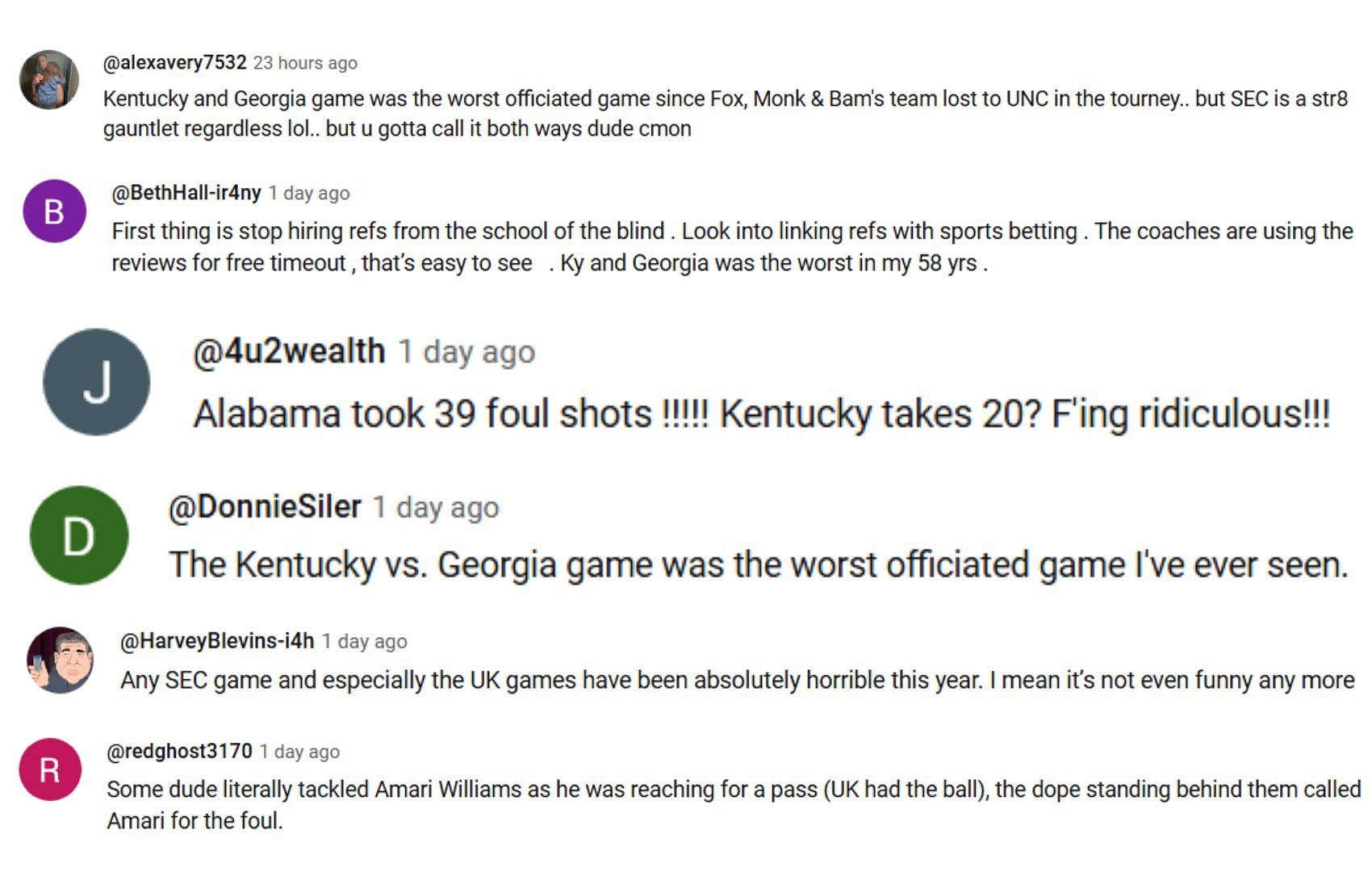 Fans react to officiating in recent NCAA games