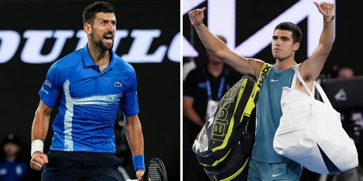 Novak Djokovic defeats Carlos Alcaraz in a thrilling Australian Open QF (Source - GETTY)