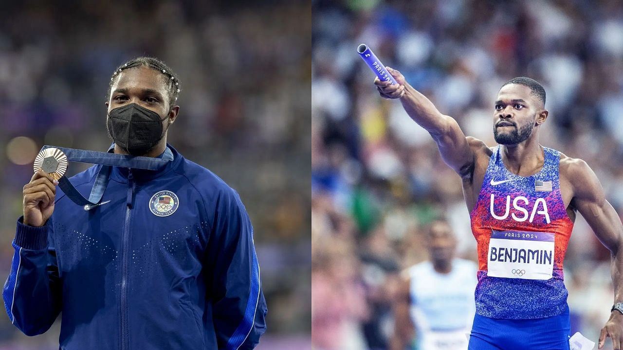 Noah Lyles and Rai Benjamin (Image via: Both Getty)