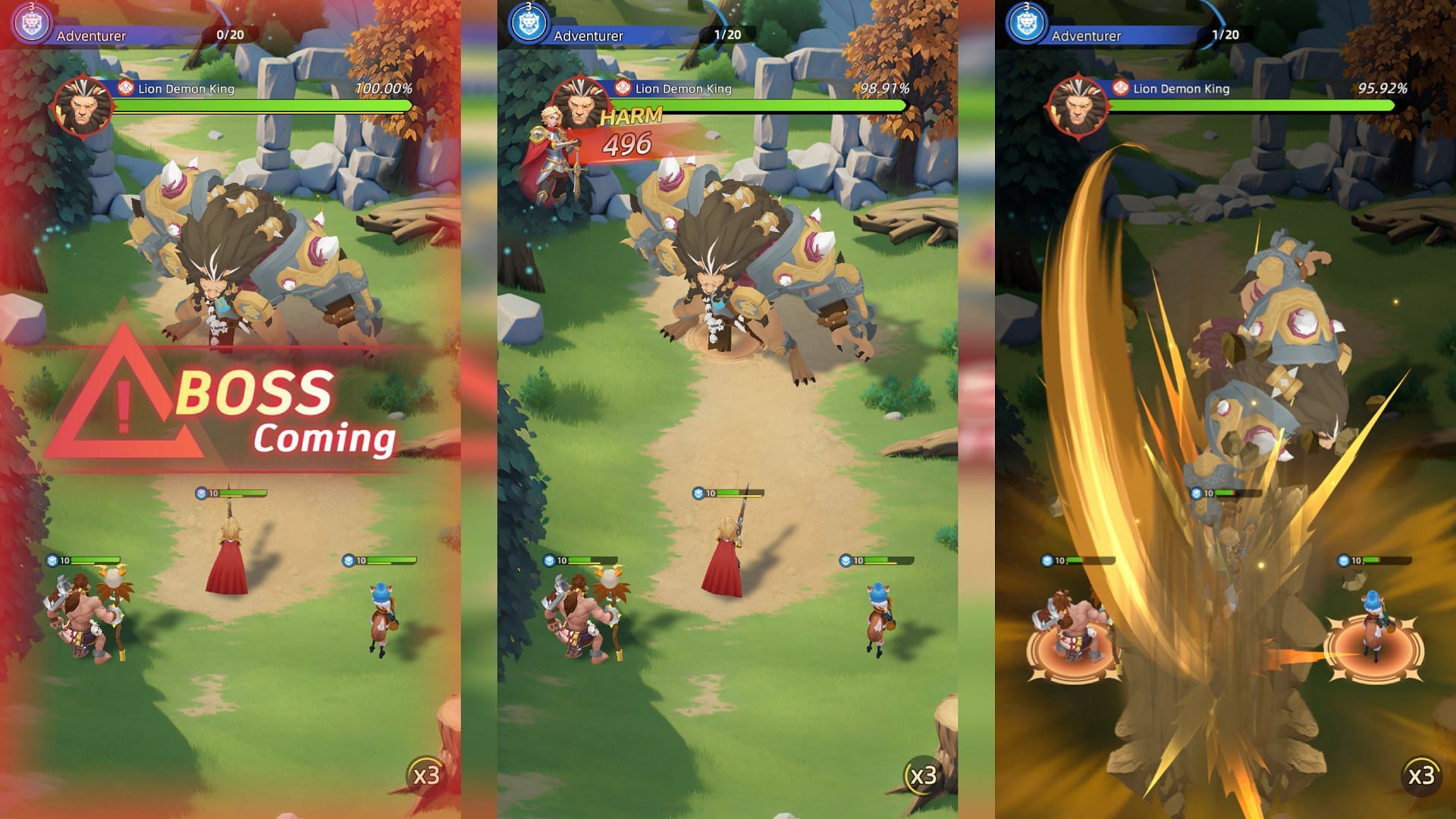 Boss battle in-game (Image via Com2uS)