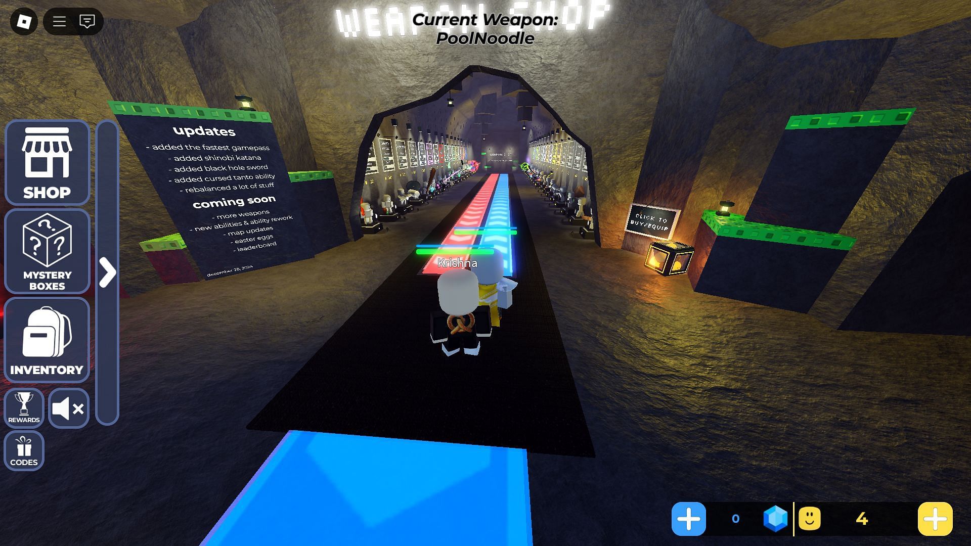 Blades in the hub area (Image via Roblox)