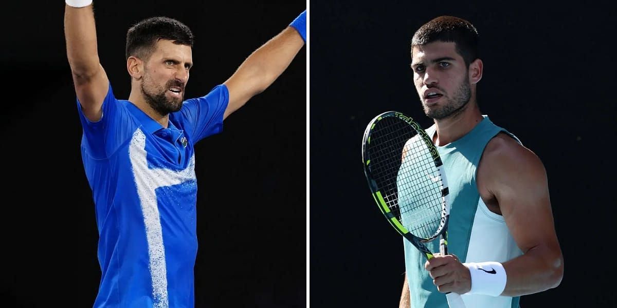 Novak Djokovic and Carlos Alcaraz (Both images: Getty)