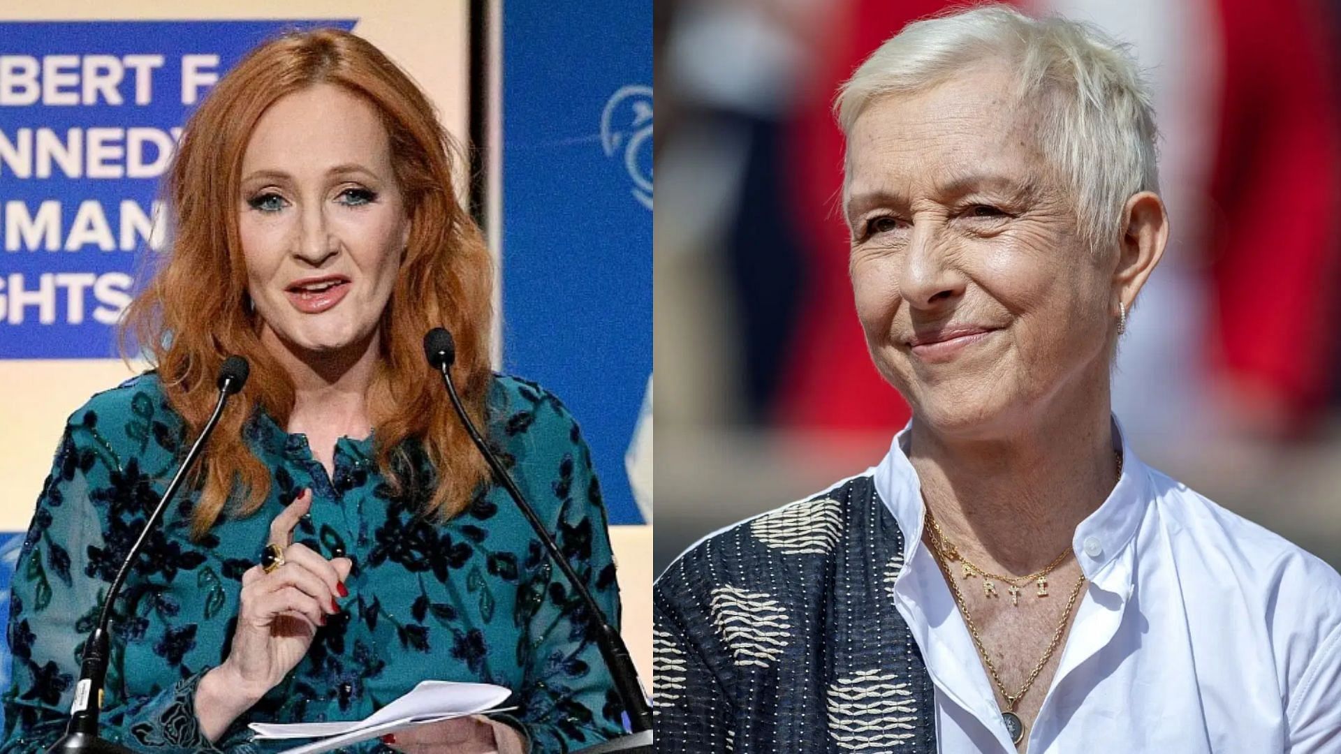 JK Rowling (L); Martina Navratilova (R); Source - Getty