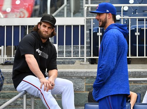 Bryce Harper and Kris Bryant (Photo via IMAGN)