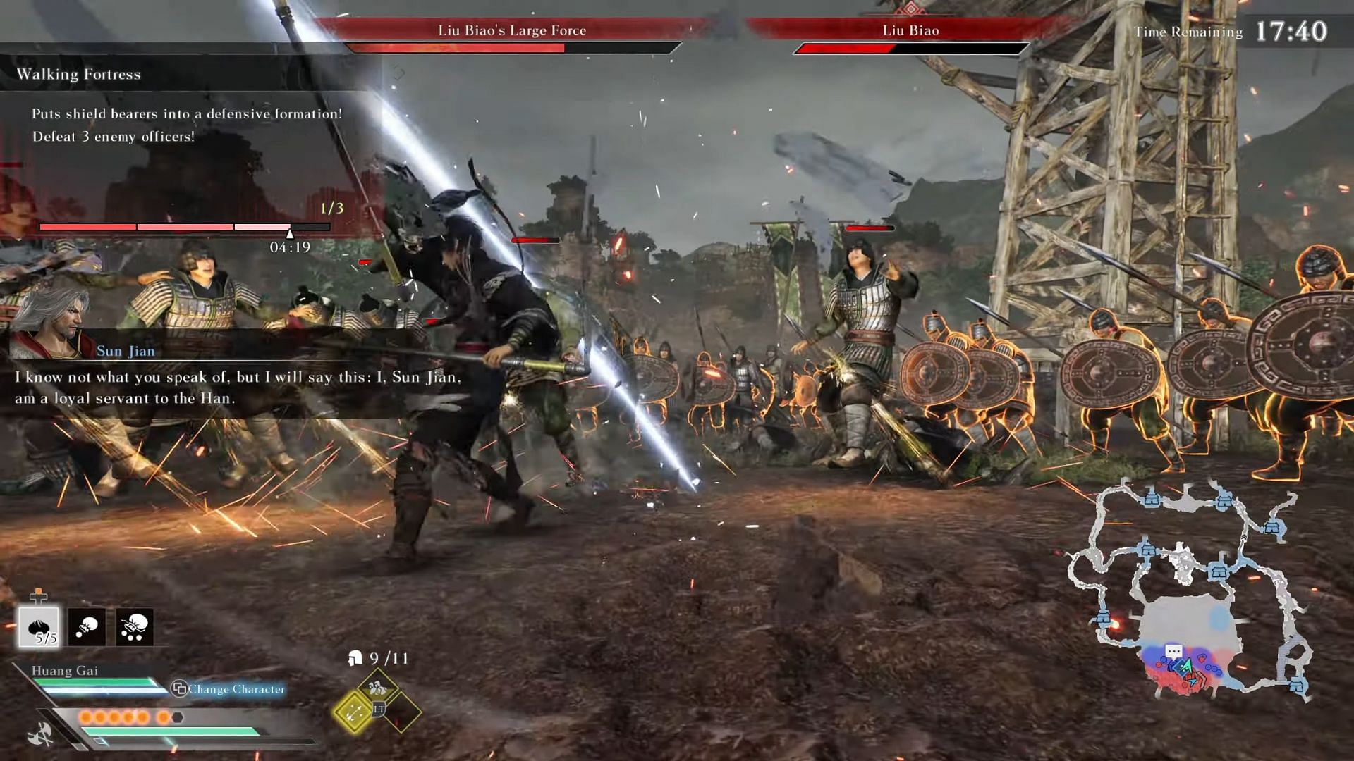 Defeat his Large Force to force him out (Image via Koei Tecmo Games)