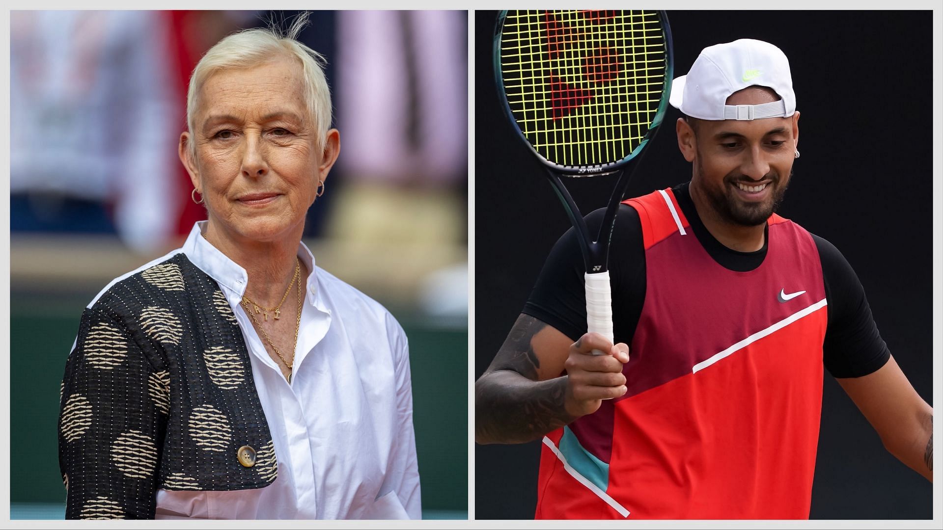 Martina Navratilova and Aussie tennis star Nick Kyrgios. Source: Getty