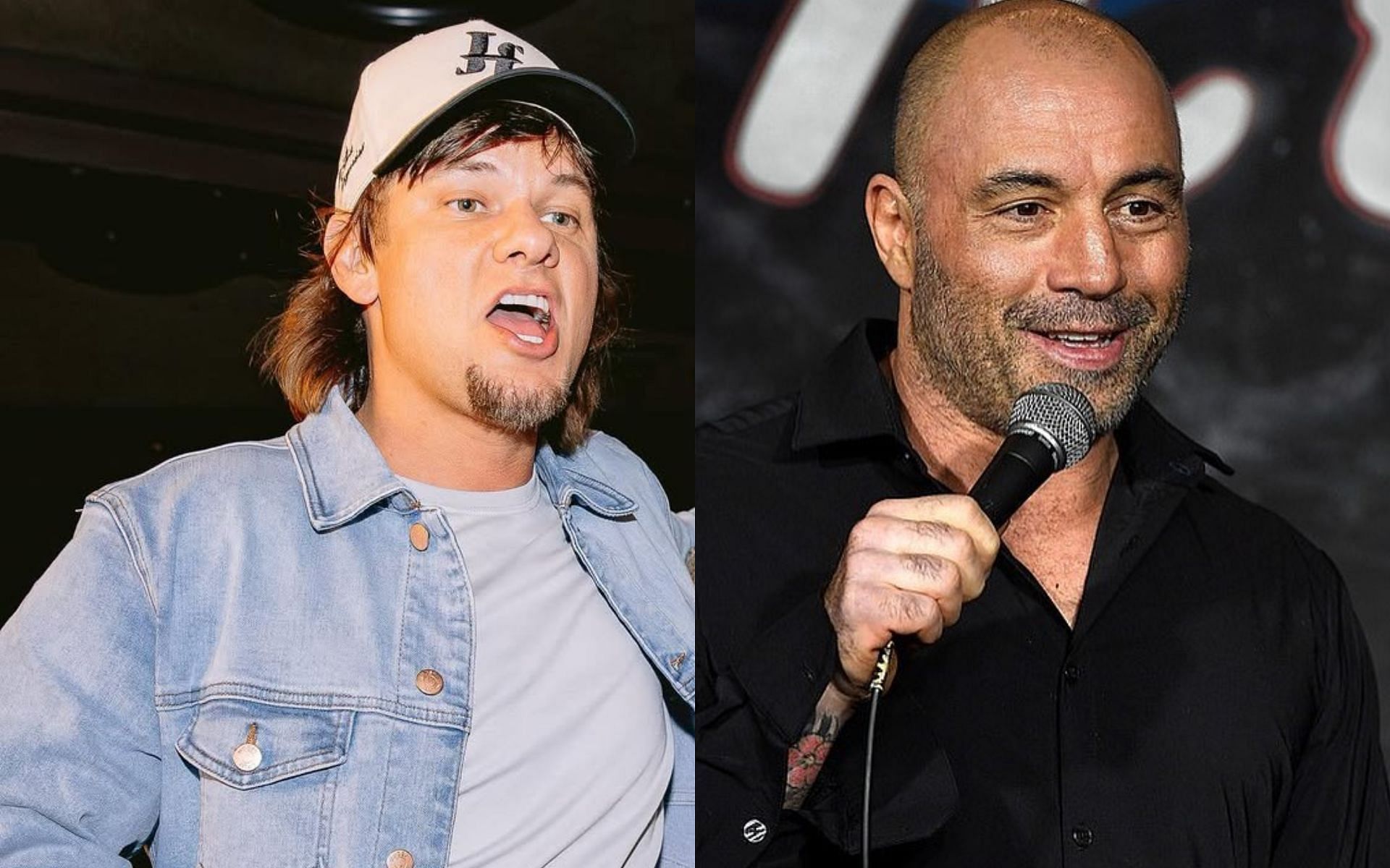 Theo Von (left) teases latest podcast with Joe Rogan (right). [Image courtesy: @theovon on Instagram]