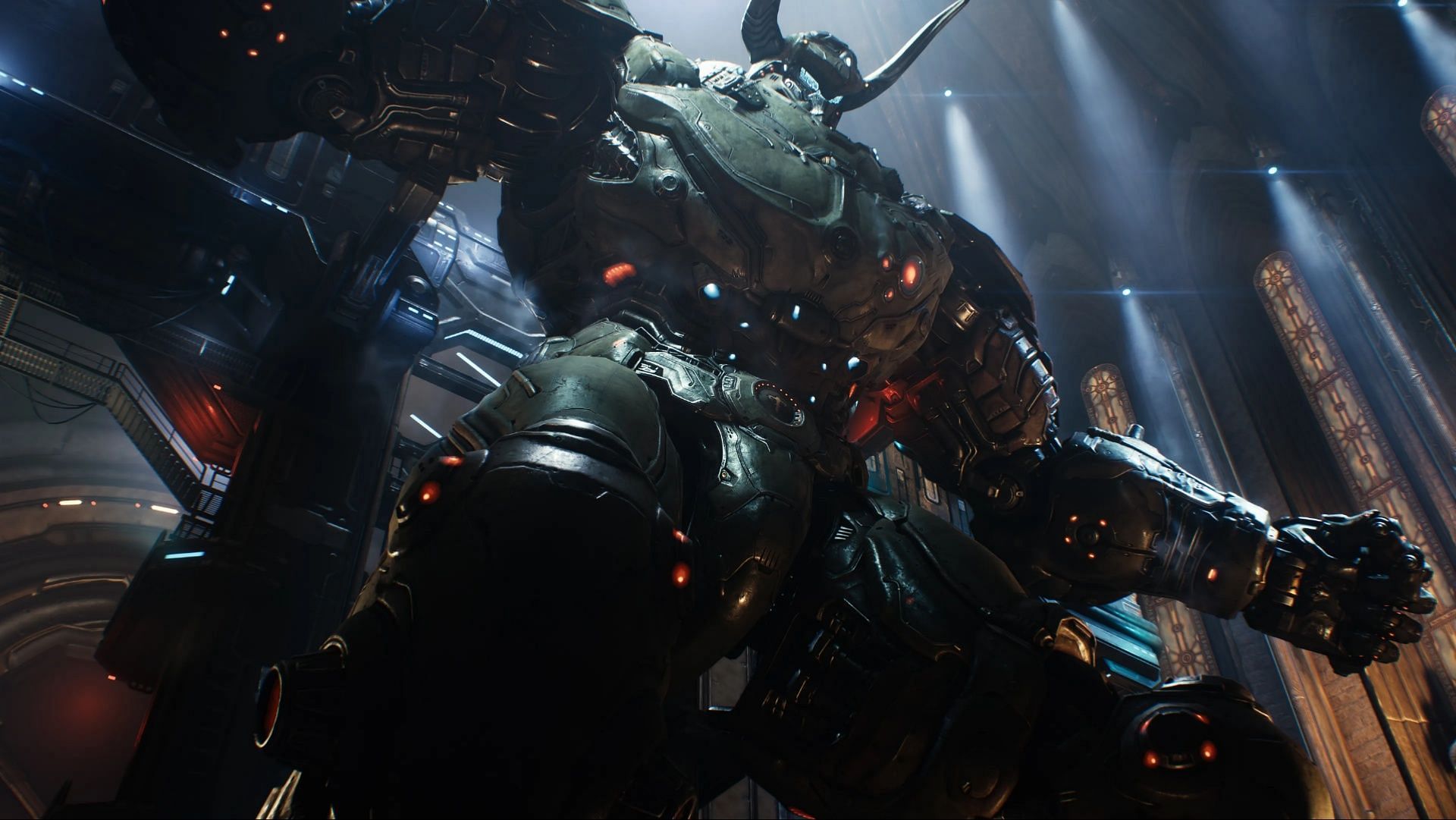 Who wouldn&#039;t want to pilot a giant, demon-slaying robot? (Image via Bethesda Softworks)