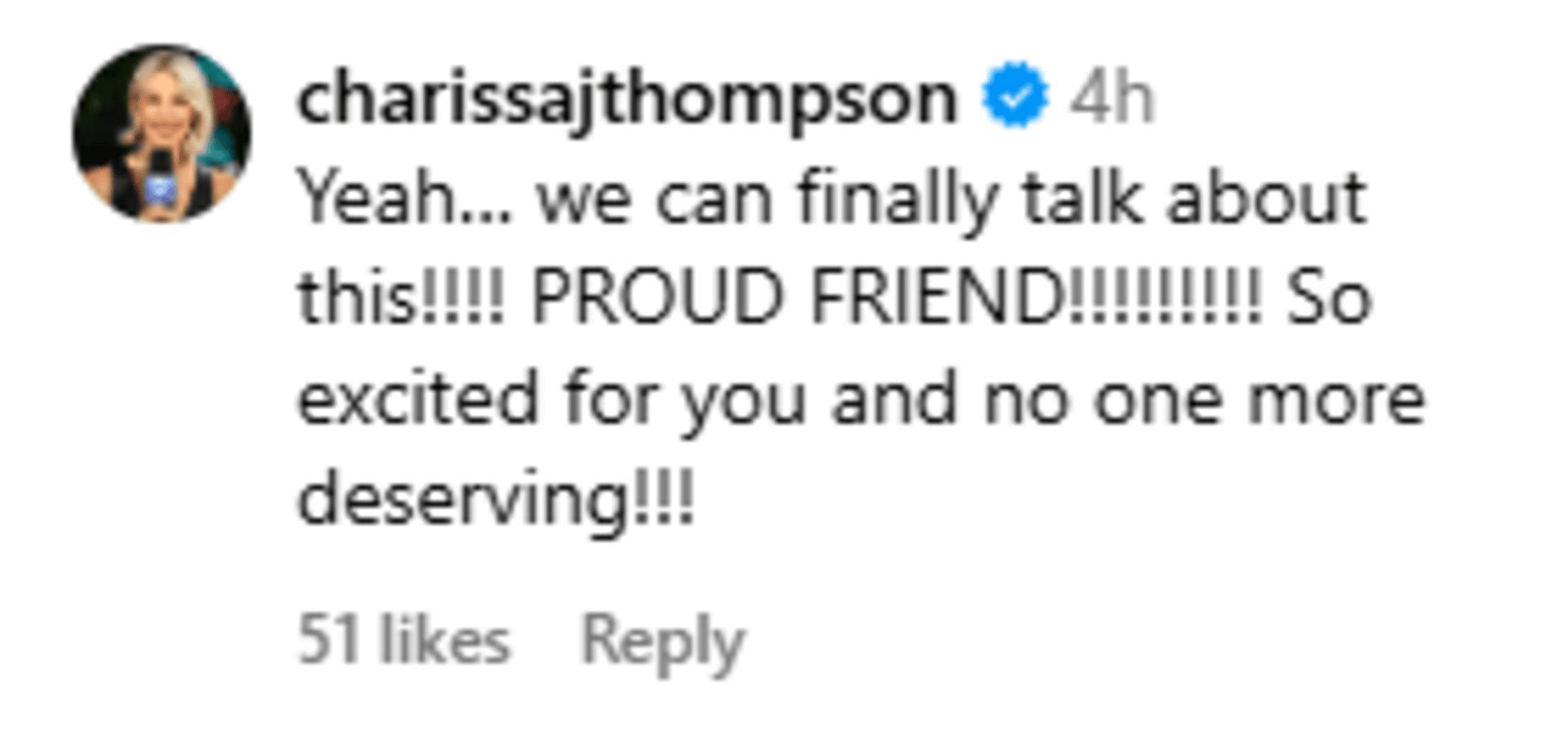 Charissa Thompson&#039;s comment