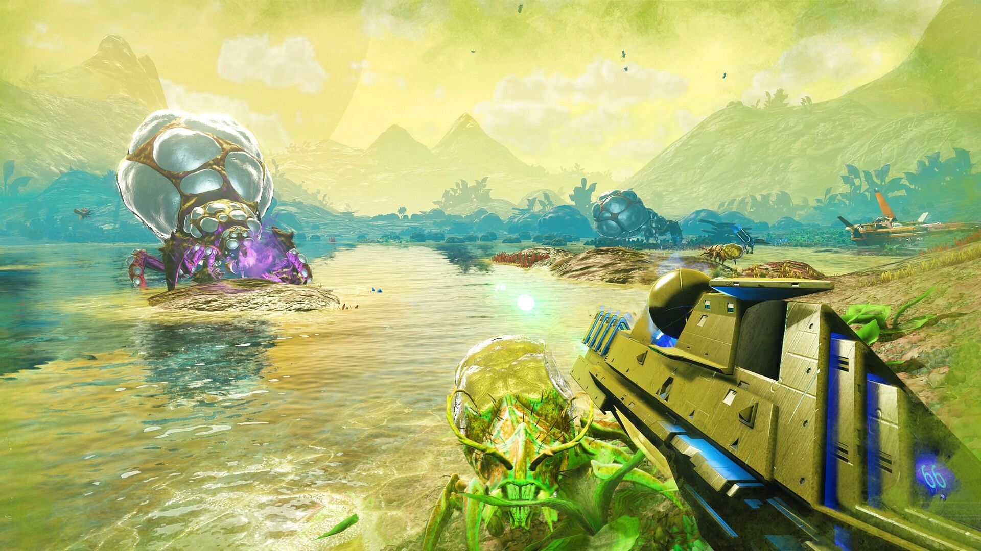 You play as a Traveller who wakes up on a remote planet suffering from amnesia in No Man&#039;s Sky (Image via Hello Games)