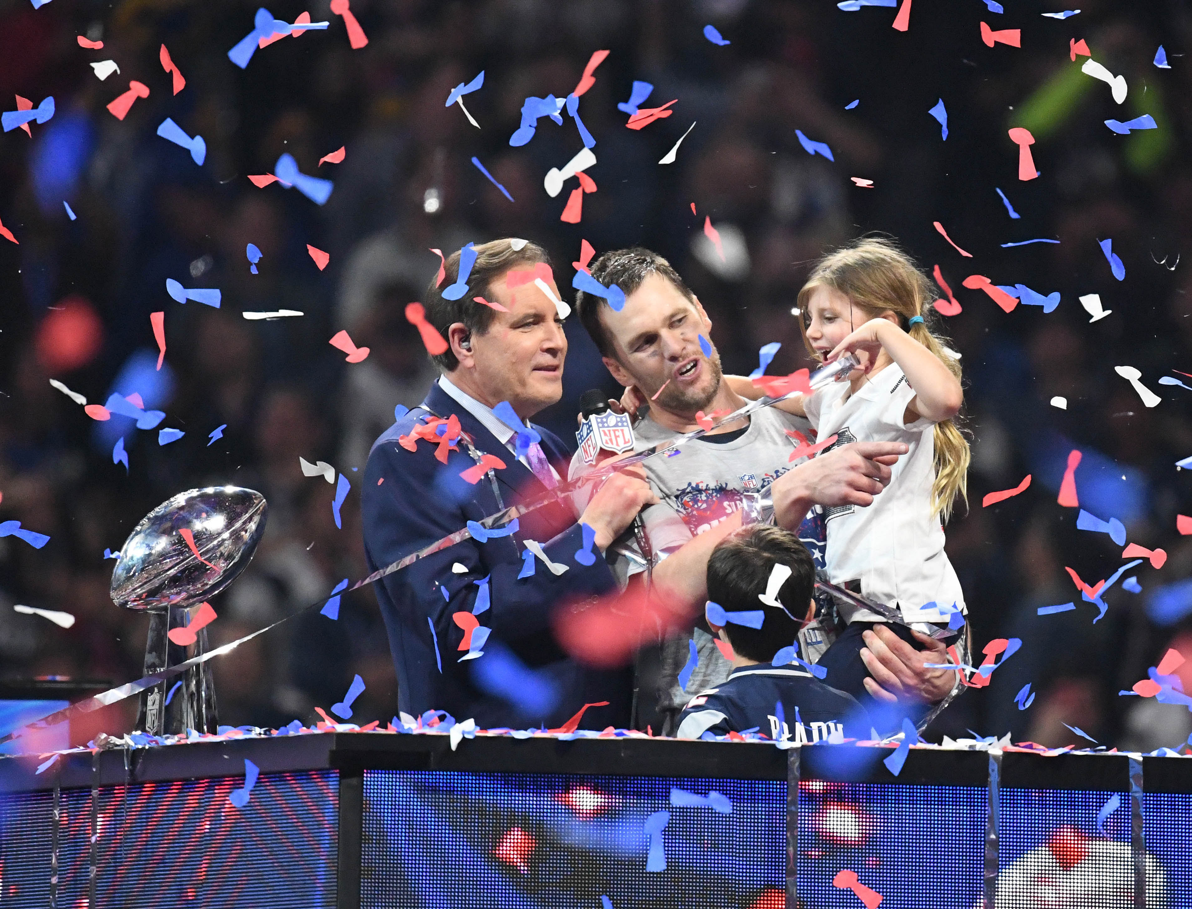 Feb 3, 2019; Atlanta, GA, USA; New England Patriots quarterback Tom Brady - Source: Imagn