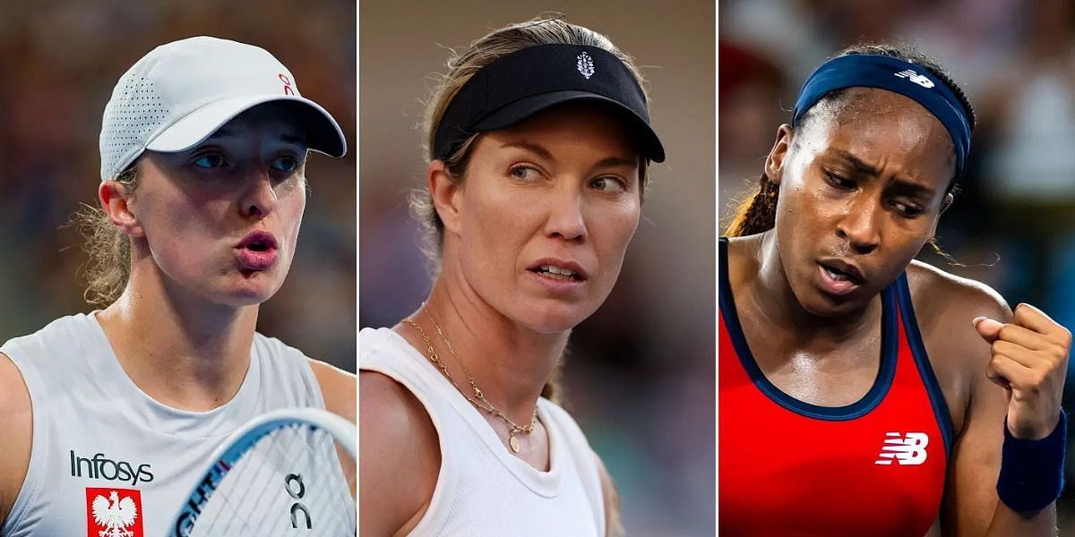 Iga Swiatek (left), Danielle Collins (center), Coco Gauff (right), Sources: Getty