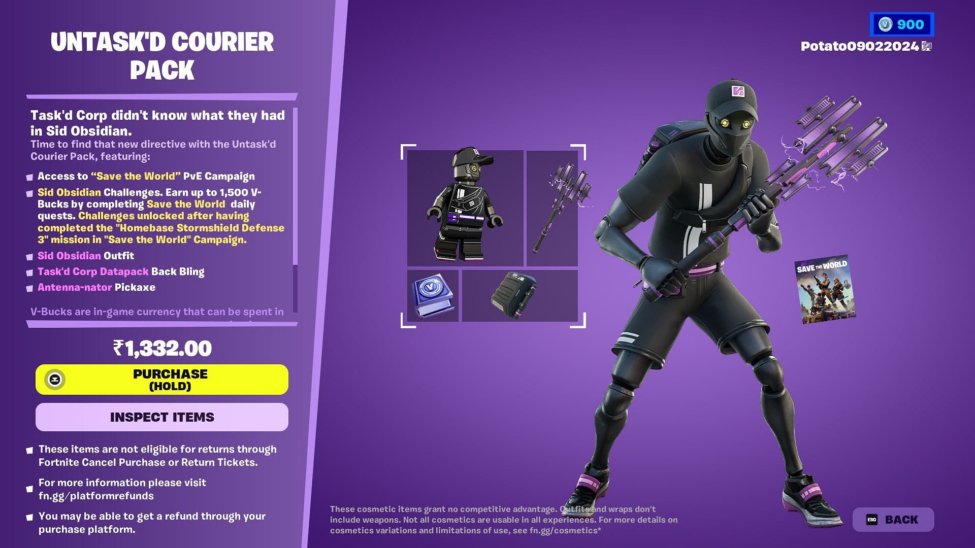 The Untask&#039;d Courier Pack will remain listed until February 26, 2025 (Image via Epic Games)