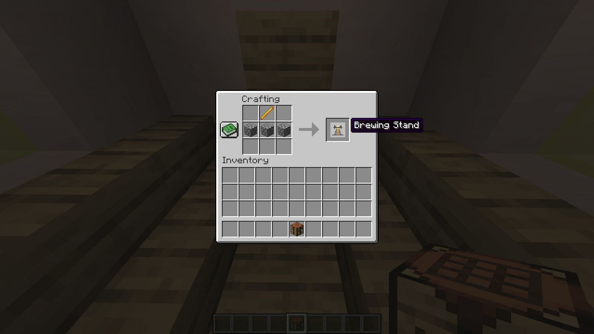 A brewing stand needs blaze rods that are difficult to find (Image via Mojang Studios)