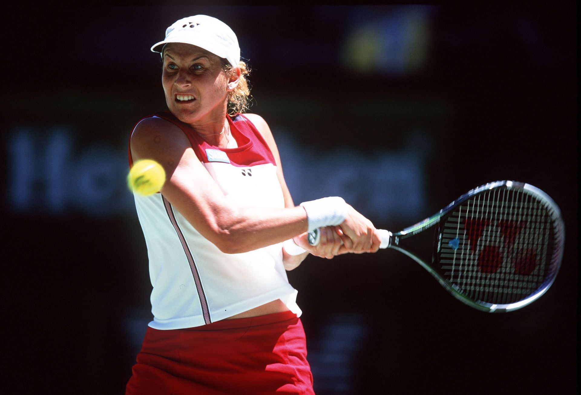 Monica Seles at the Australian Open 2002. (Photo: Getty)