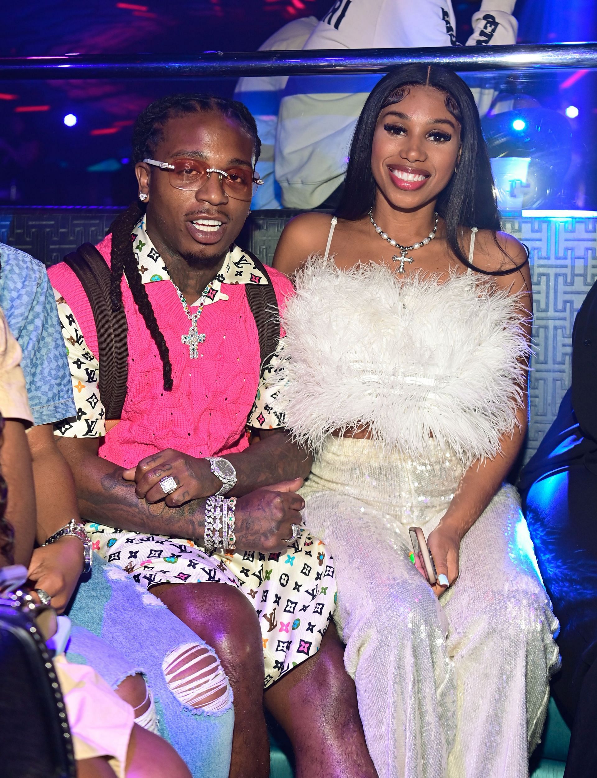 Jacquees (L) with Deiondra Sanders (Image Source: Getty)