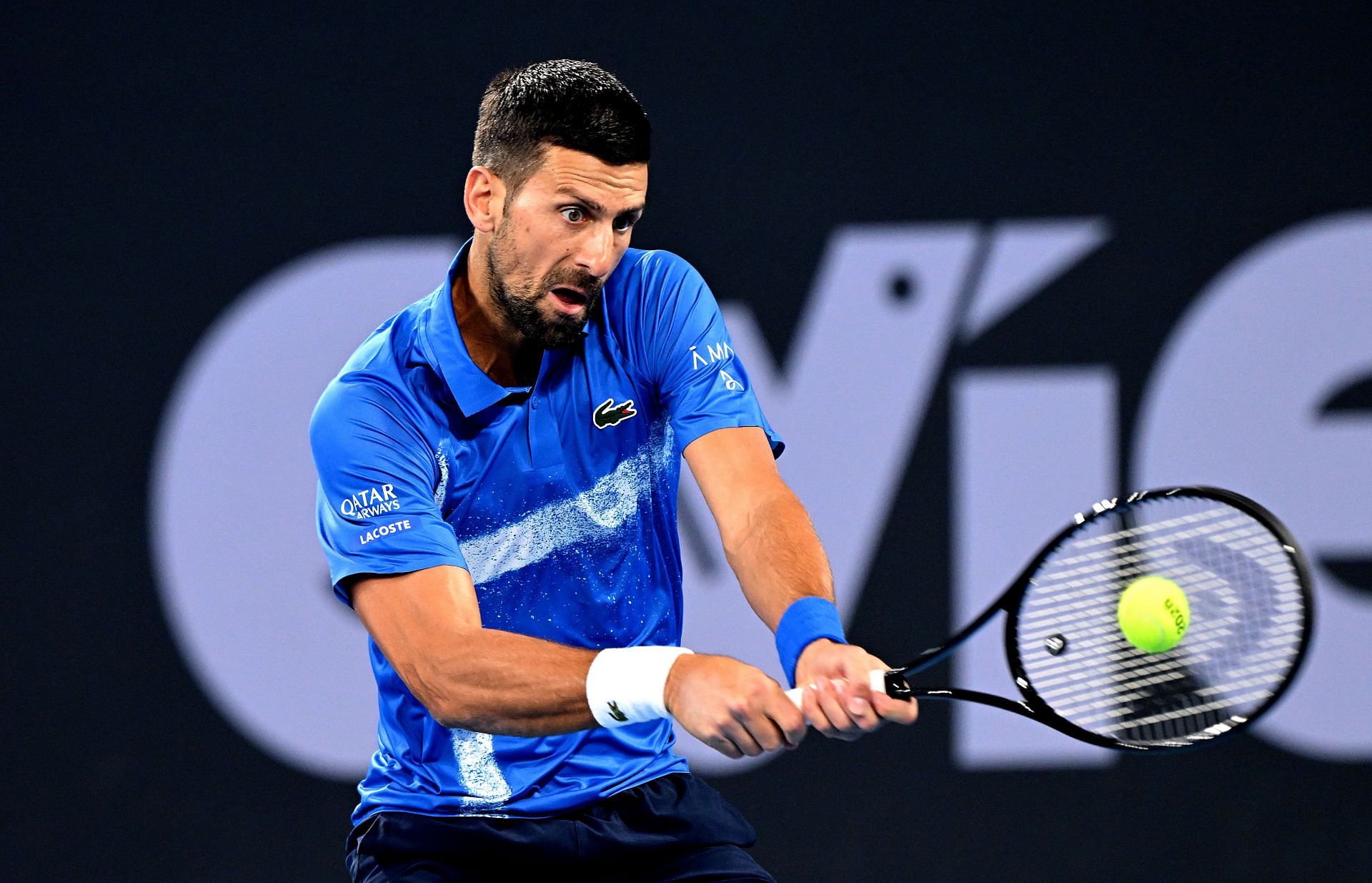 The Serb in action at the Brisbane International - Source: Getty