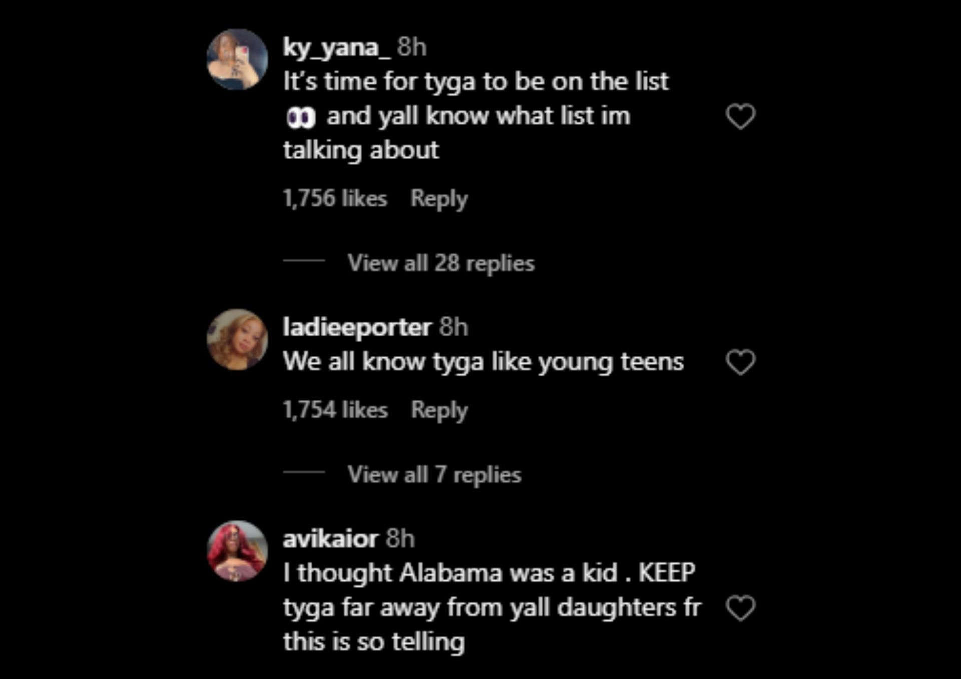 Internet user reacts to claims of Tyga impregnating the celebrity teenager (Image via Instagram/@theshaderoom)