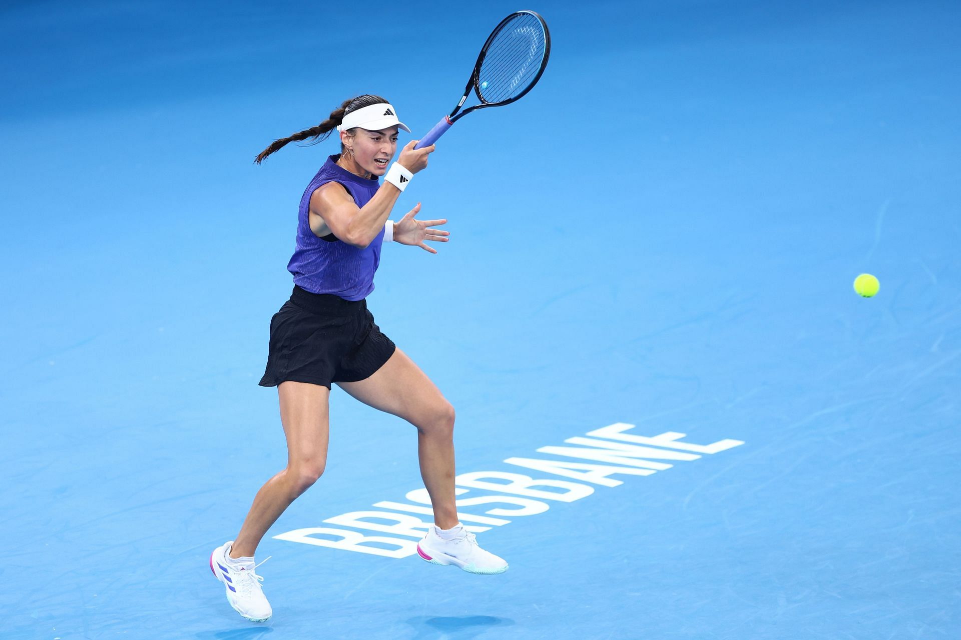 Avanesyan plays a forehand in the Brisbane International - Source: Getty