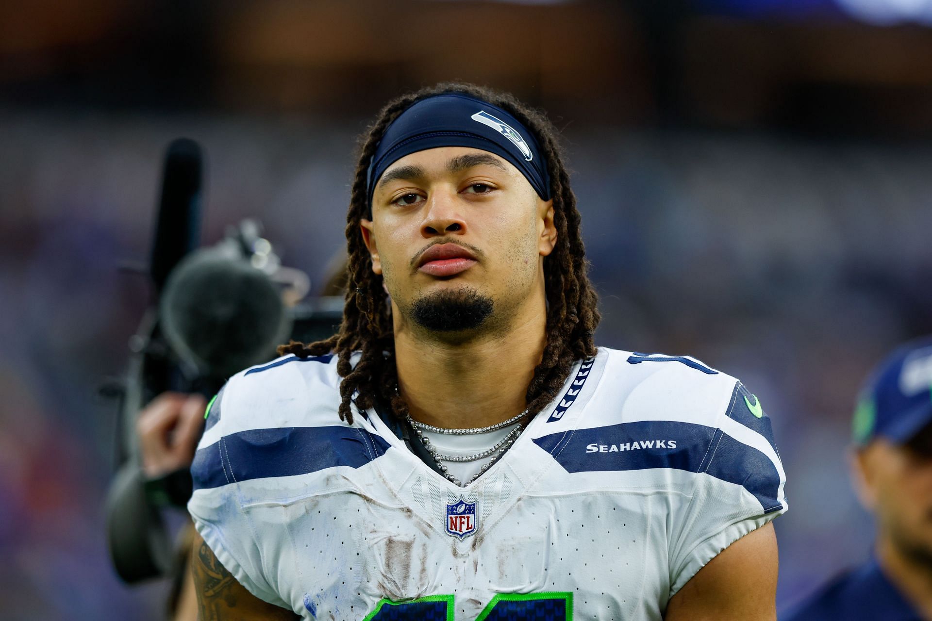 Seattle Seahawks wide receiver Jaxon Smith-Njigba (11) walks off of the field after an NFL game. (Credits: Getty)