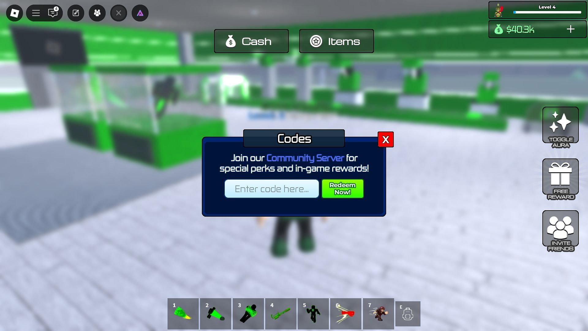 Codebox in Super Hero Tycoon (Image via Roblox)