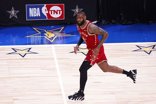 LeBron James in action during the 2024 NBA All-Star Game. (Credits: Getty)