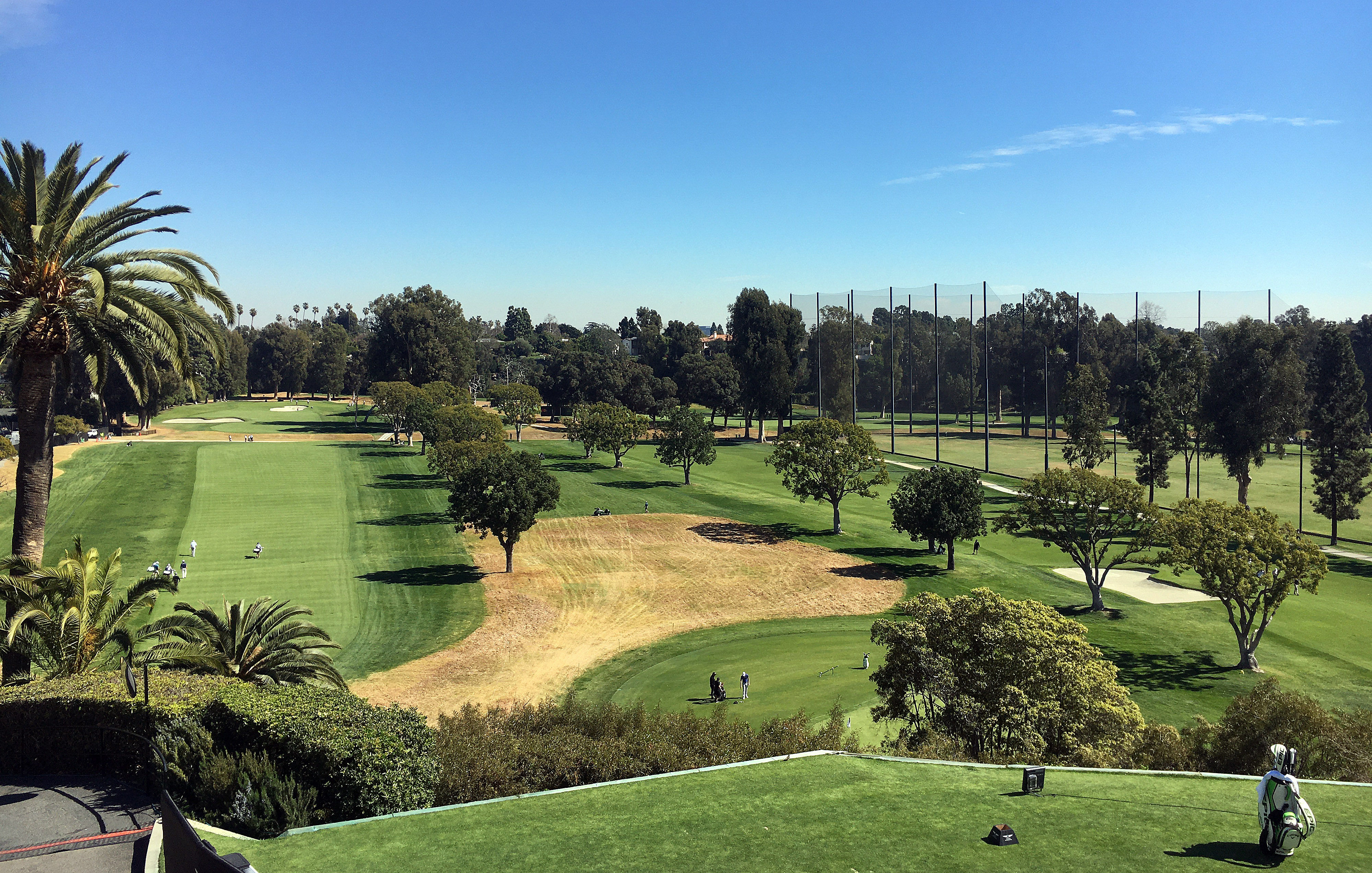 General view of the first hole course during the third round of The Genesis Invitational golf tournament at Riviera Country Club - Source: Imagn