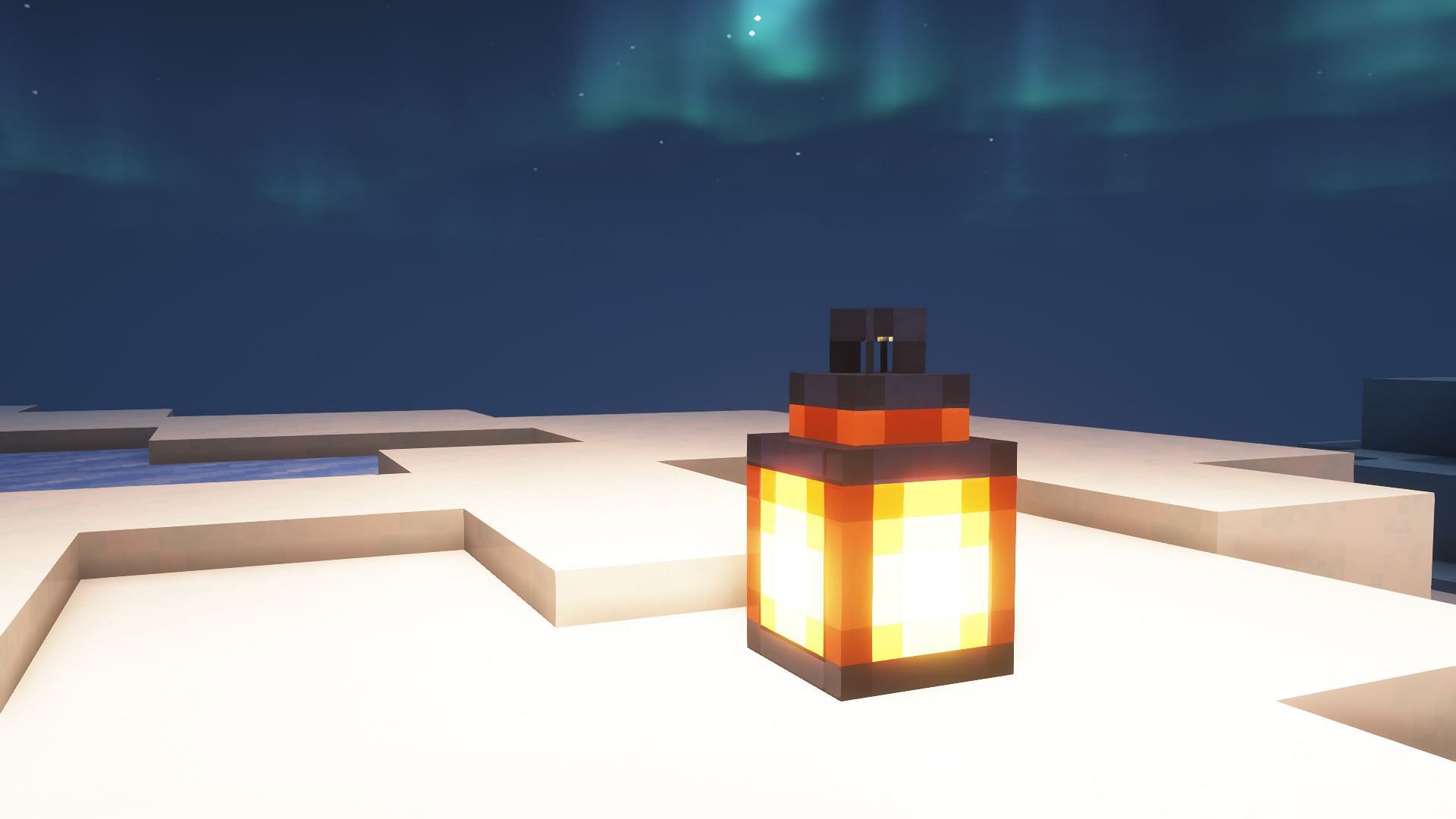 A lantern is one of the best and easily craftable light-emitting blocks (Image via Mojang Studios)