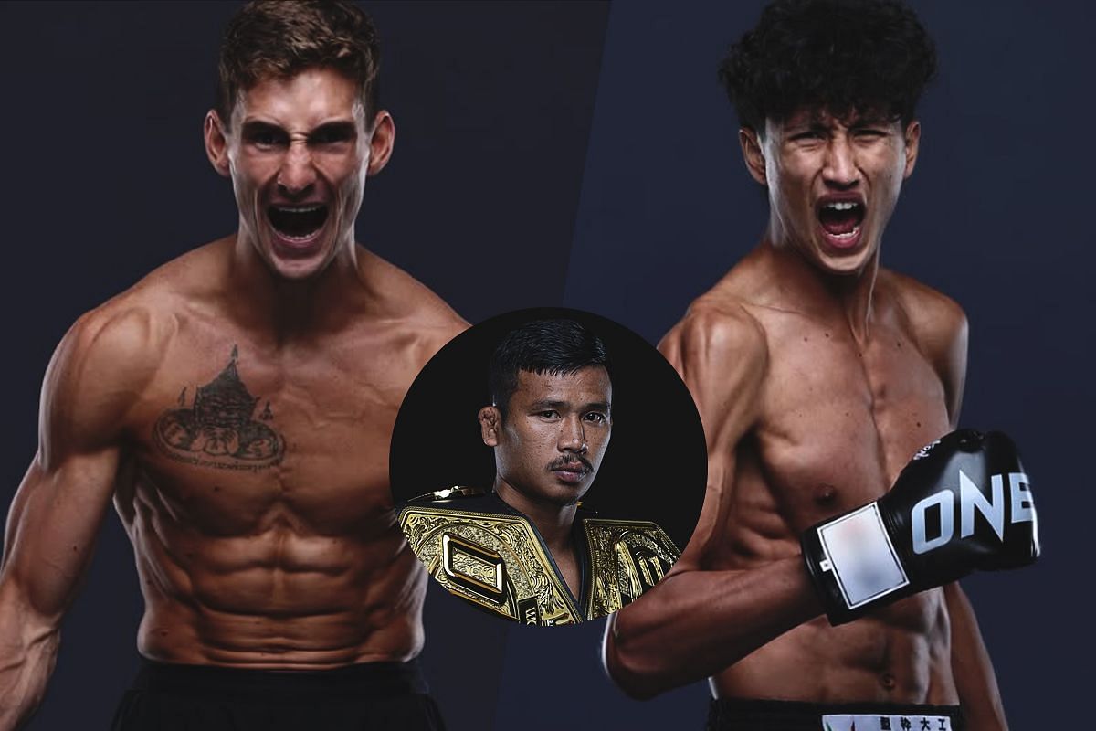 Superlek (Center) gives his thoughts on Nico Carrillo (Left) vs Nabil Anane (Right)