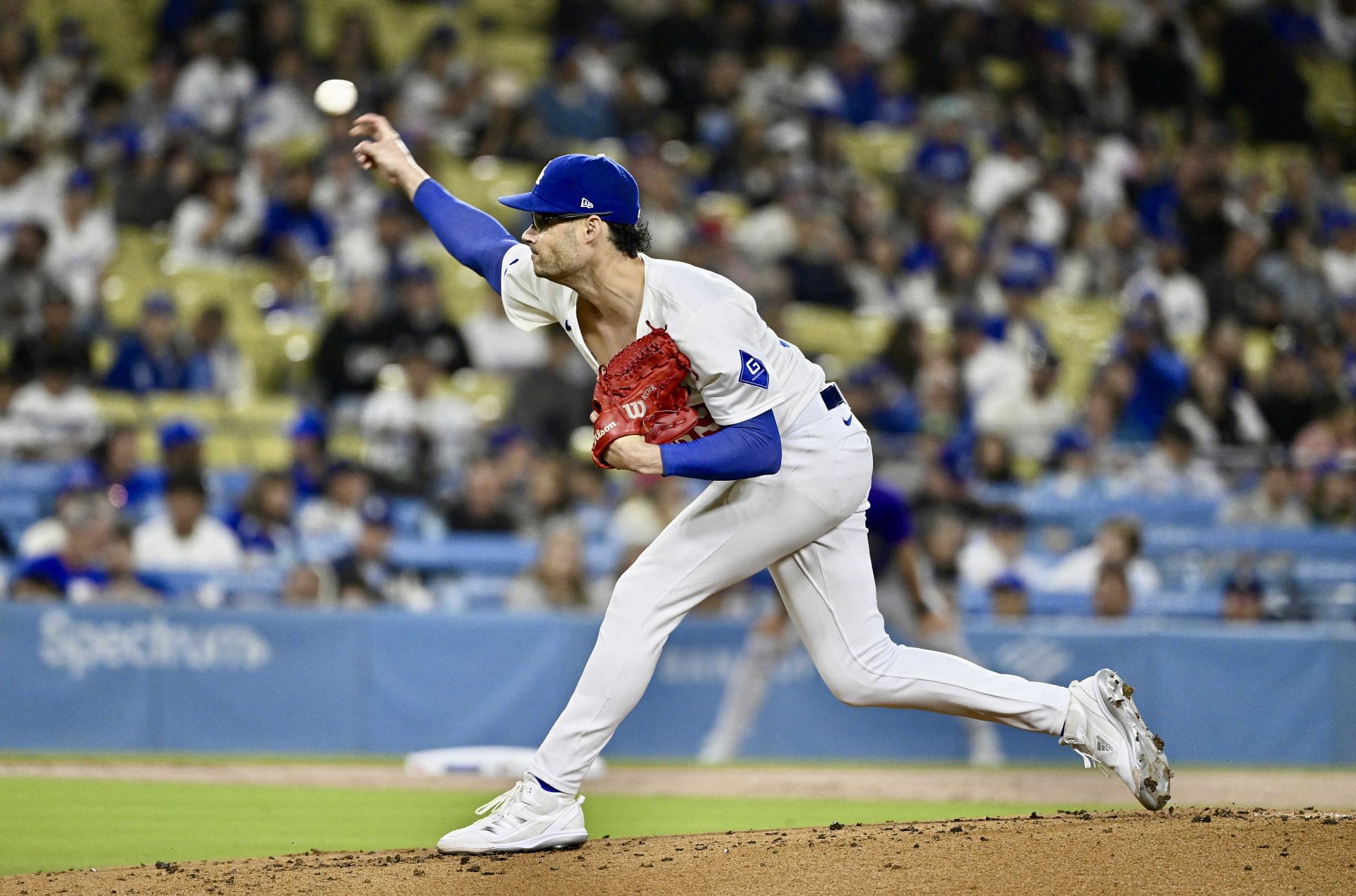 Los Angeles Dodgers take on the Colorado Rockies during a MLB baseball game. - Source: Getty