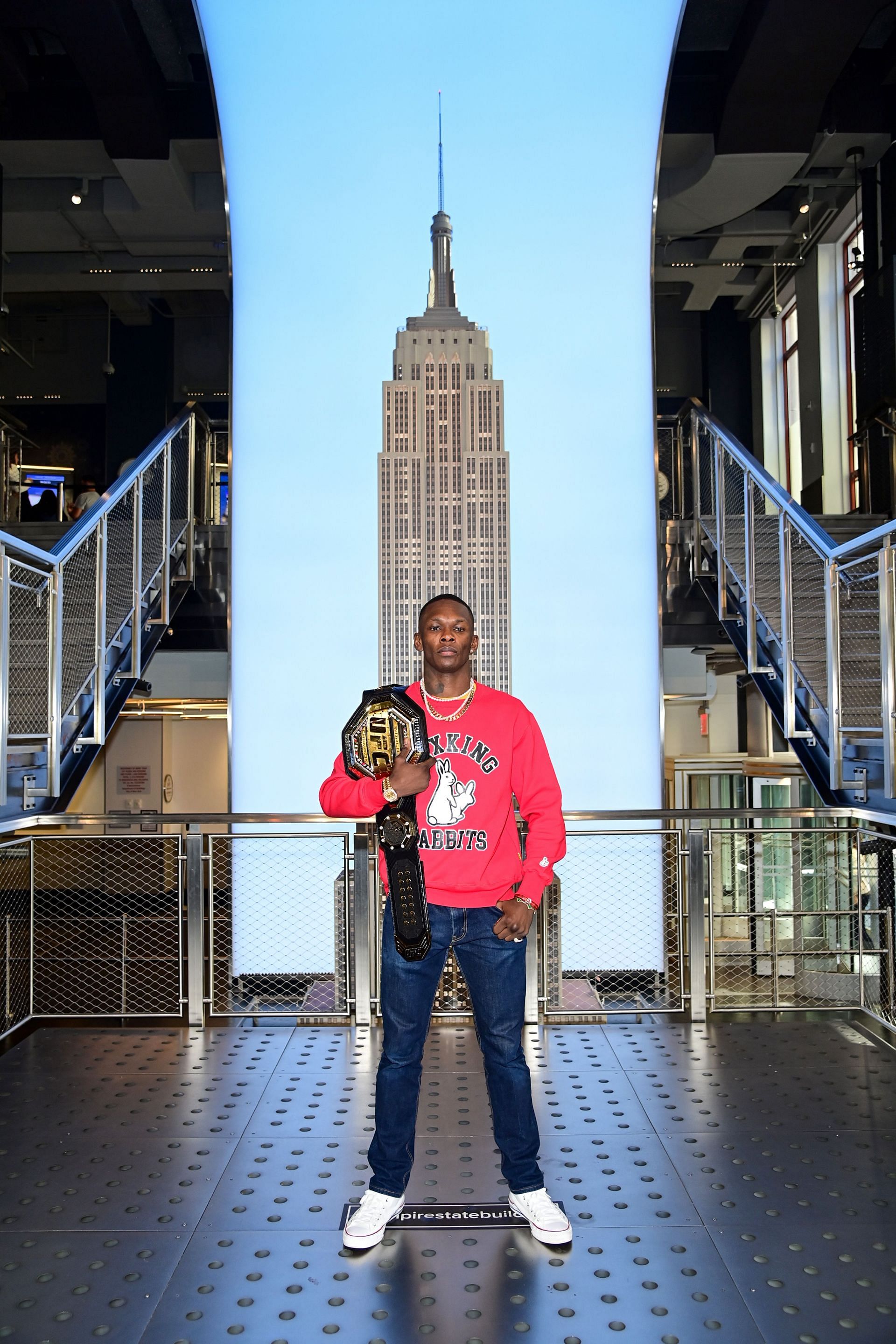 UFC 281 Face Off Between Headliners Israel Adesanya &amp; Alex Pereira at Empire State Building