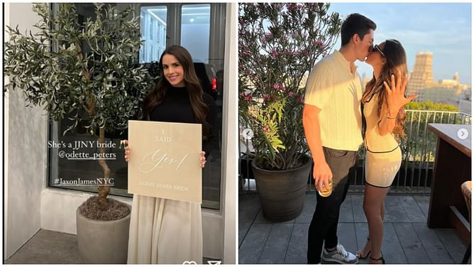 Zach Werenski's fiancée Odette Peters gives a sneak peek into her wedding dress shopping at Jaxon James in NYC