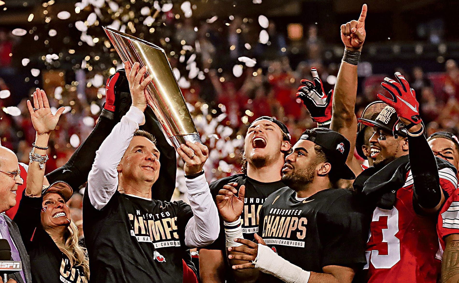 Urban Meyer led Ohio State to the title in 2014. (Source: Imagn)