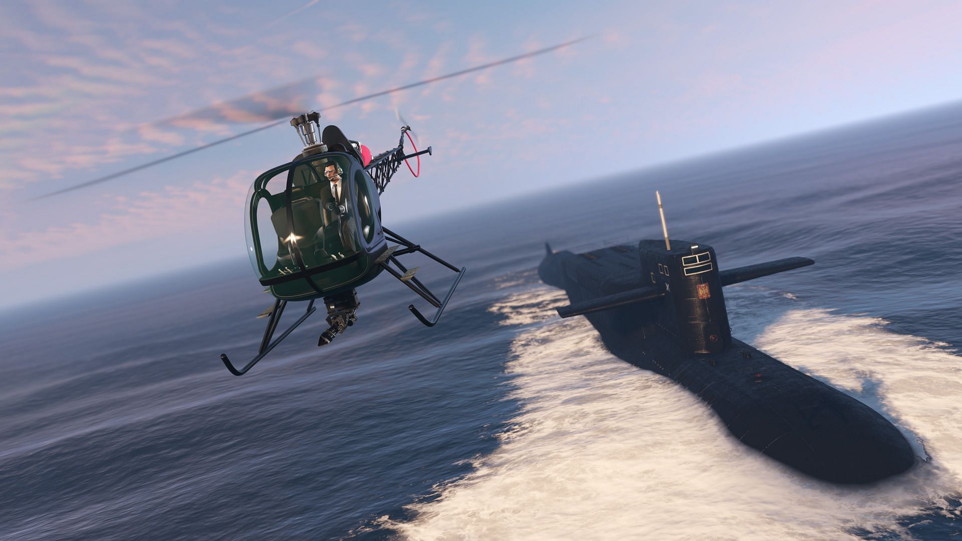 Sparrow flying off the submarine (Image via Rockstar Games)