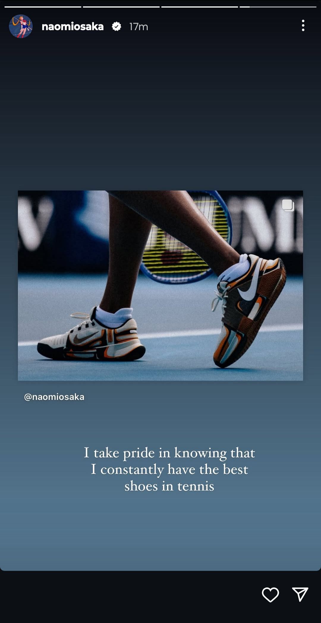 Naomi Osaka&#039;s Instagram story