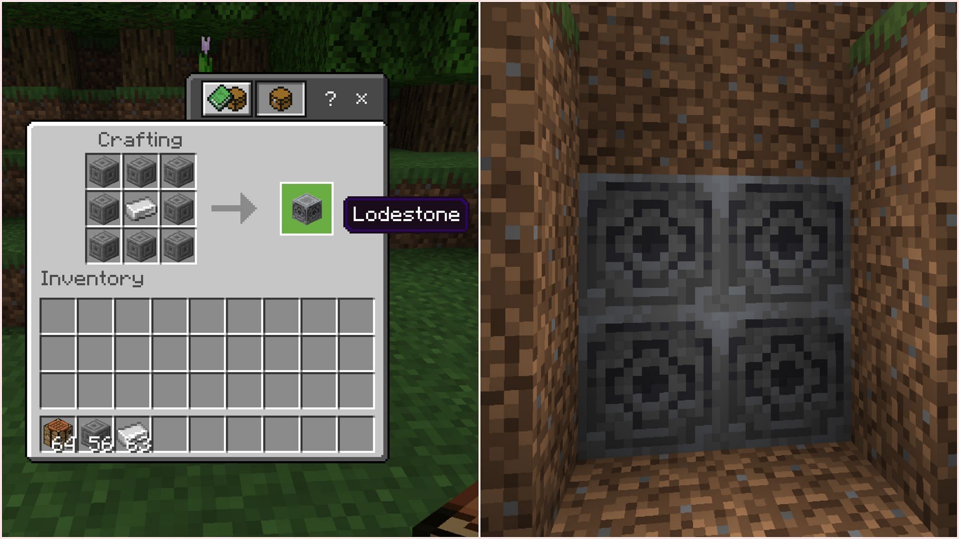 Lodestone can now be crafted with only one iron ingot (Image via Mojang Studios)