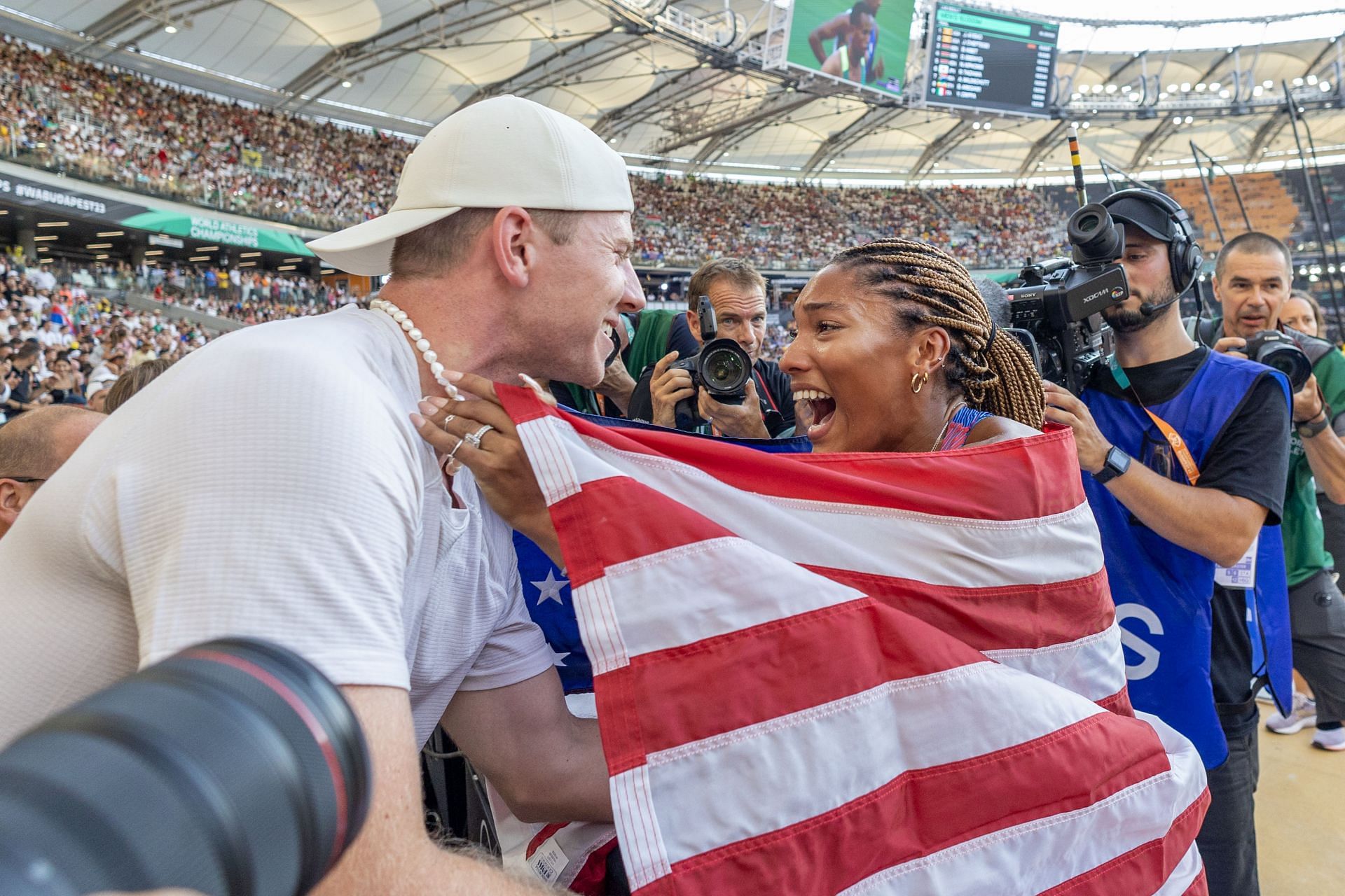 World Athletics Championships- Tara Davis-Woodhall and Hunter Woodhall- Source: Getty