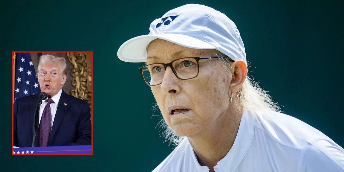 Martina Navratilova, Donald Trump (inset) (Images via GETTY)