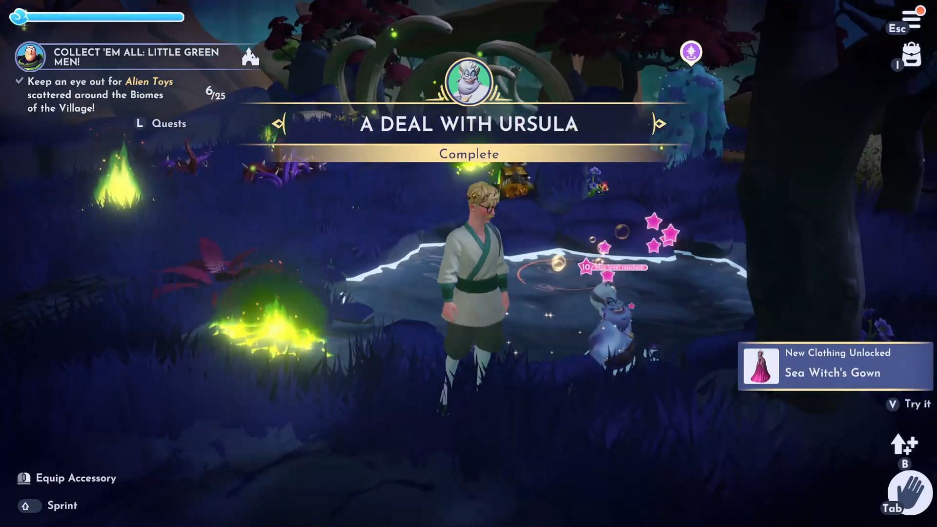 Give the special crystal to Ursula (Image via Gameloft || YouTube/@JaviHerobrine)