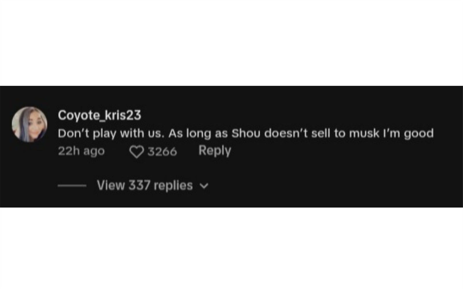 A netizen reacts to Dax stating he could buy the app (Image via TikTok/@thatsdax)